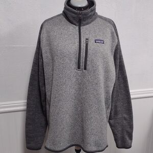 Patagonia Men's Two-Tone Gray Quarter-Zip Fleece Pullover Hiking Casual